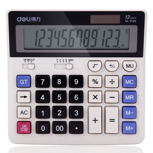 Deli 2136 Calculator Financial Accounting большой компьютерный ключ компьютерный банк офис Солнечная батарея