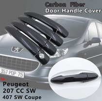 Overseas peugeot 207cc 407 sw coupe chrome plated handle door handle carbon fiber modification
