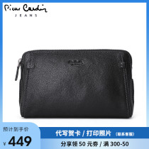 Pilkardanhand handbag mens leather mens handbags Business casual handbags Baotou layer Bull Leather Hand Grip Bag clamping bag