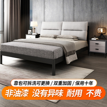 Iron bed double bed 1 8 m dormitory rental room household iron frame bed 1 51 2 single single single simple iron bed