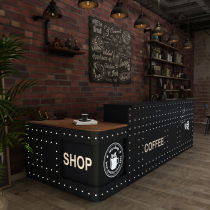 Retro industrial style cash register shop restaurant reception desk bar table bar table table corner milk tea shop counter