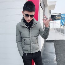 2021 winter new handsome guy coat men Korean version of Joker cotton-padded men slim short collar cotton-padded jacket cotton-padded jacket