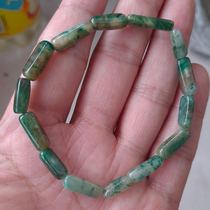 Natural Jade Nanyang Dushan jade bracelet womens ice transparent white sky blue green with the shape of long beads hand string transfer beads