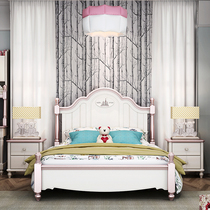 ABC American Noble Series Solid Wood 1 5 m 1 35 m Single Girl Princess Bed Rose Gold Three Door Wardrobe