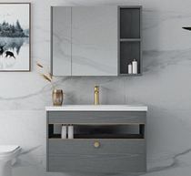 Heart sea gamma blue bathroom cabinet solid wood multilayer mirror cabinet KL810716D