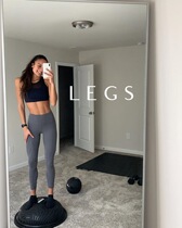 Yoga fitness pants womens high waist peach buttocks solid color naked pants nine-point skin-friendly Belt LOGO