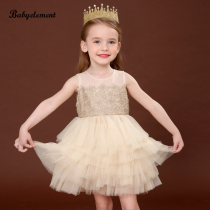  Girls  dresses summer 2021 new Western style childrens vest 3 puffy yarn skirt 4 princess skirt 5 dress 6 years old