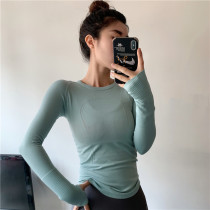 Lulu same yoga dress running tops long sleeves and strength speed and thin professional sports fitness T-shirt