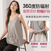 Pregnant womens radiation protection clothing maternity clothing silver fiber pregnancy clothing female sling wear large size office worker computer