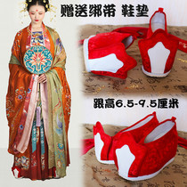 Hanfu qiao tou xie children hidden wedge of the Han and Tang Dynasties Song Chinese wedding shoes of the Han and Tang dynasties ancient costume shoes super high heels customization
