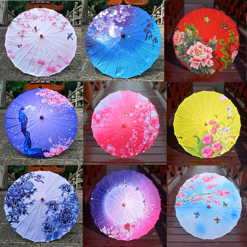 Chinese wind oil paper umbrella props Dance Umbrella performance umbrella stage silk cloth decoration cos ancient style craft classical south of the Yangtze River