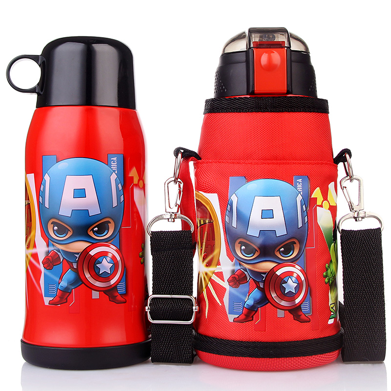 Disney Children's Thermal Cup Kindergarten Kindergarten Pupils Portable Dual-purpose Cup with Pipette Water Bottle
