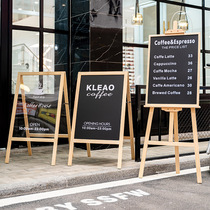 Sanmuzu solid wood bracket shop with small blackboard Billboard handwritten chalk board mobile blackboard promotional menu