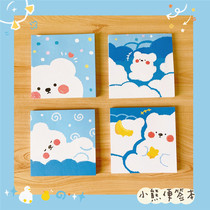  Korean version of ins cute bear sticky notes Cloud bear sticky notes Guest book notepad portable memo