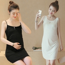 Spring and summer pregnant woman camisole vest modal with sling base skirt long size slim body vest skirt