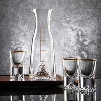 Light extravagance gold edge iceberg white wine dispenser Chinese wine set set crystal glass jug wine bottle Cup
