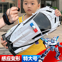 Extra large gesture sensing deformation remote control car Electric Diamond robot boy children toy sports car police car