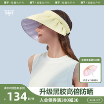 Banana Lower Trajectory Shells Sunscreen Suncaps Air top hat Women Summer Anti-UV Large-edge black rubber strong shading sunhat shading