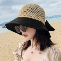 Hat womens Korean version of the tide wild sun hat sunscreen preparation hollow along the face cover Japanese protection fisherman hat womens summer
