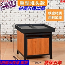 Multi-function steel and wooden rack Drink supermarket vegetable convenience store community display rack store wooden supermarket fruit goods