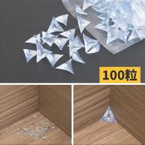 Qiwei wall corner dust-proof nail cabinet corner triangle paste dust-proof furniture drawer anti-dirt anti-collision grain Crystal corner dead