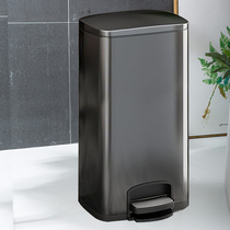 Household trash living room light luxury wind high color value large capacity stainless steel square large foot kitchen Special