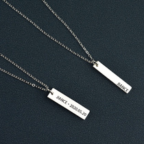 Memories label S999 foot silver pendant custom DIY lettering creative necklace customized sterling silver couple silver bar