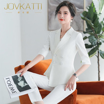 JOVKATTI high-end president professional suit women 2021 summer new fashion Korean version of the host interview formal dress