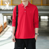 Floral Playboy mens clothing 2022 spring new trends mens long sleeves POLO shirts youth sport 100 hitch blouse men