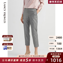 Liya suit womens pants spring and autumn new gray straight suit cropped trousers womens mall womens clothing