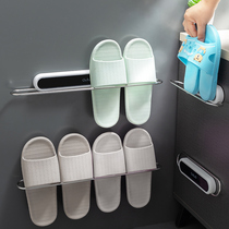 Bathroom Slipper rack-free toilet wall-mounted toilet shoes towel artifact wall rack