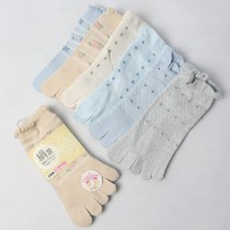 3 pairs of silk pure color five-finger socks womens short tube sports toe socks cotton sweat-absorbing breathable toe socks