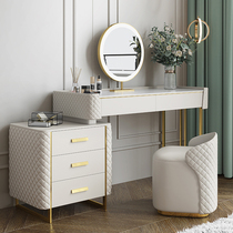França full solid wood light luxury dressing table bedroom modern simple small apartment rock board Net red makeup table storage cabinet