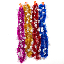 Fun Christmas decorations color strips wool ribbon pull flower Christmas tree hanging rattan white snowflake hair strips