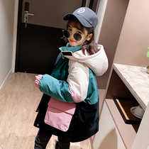 Hong Kong Tide brand girls cotton-padded clothes winter New long thick girl cotton-padded jacket childrens foreign style parka