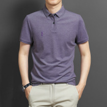 Ice silk polo shirt mens short-sleeved T-shirt pop brand personality fashion Paul cotton casual top 2021 summer new