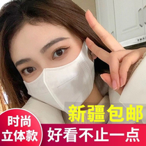 Mask goddess fashion 3d three-dimensional white female face small sunscreen ear mask nose mask not slap ears small face male Net Red