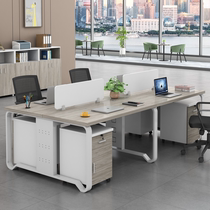 Coarse steel frame staff office table and chair combination 6 people simple modern screen card Position Staff 4 people computer desk