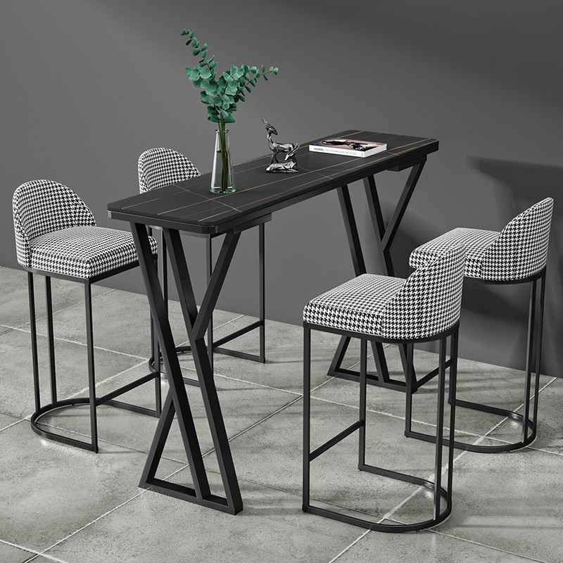 北欧スレート大理石バーテーブルホームバルコニー細長いテーブルシンプルなリビングルームパーティションウォールハイテーブルと椅子
