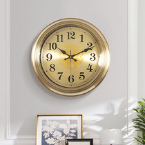 Light luxury metal wall clock living room home American retro clock fashion atmospheric luxury clock simple European Wall watch
