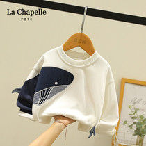 La Chabel boys spring and autumn clothes 2021 new female baby Foreign style childrens base Childrens coat round neck