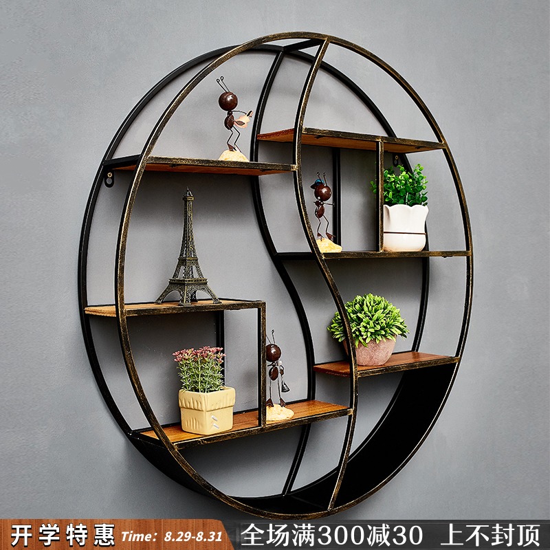 Wall decoration shelf Tieyi hairdresser wall decoration retro living room dining room wall hanging panel wall wall hanging wall