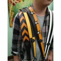 vorson guitar strap bass strap folk guitar fur black yellow 27LT61X
