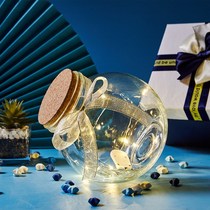 Glass wishing bottle cork Lucky Star bottle origami drifting starry sky glowing finished 520 birthday creative gift