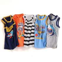Childrens vest boy in Europe and America Childrens pure cotton sleeveless soft girl cartoon baby hit bottom line with small vest
