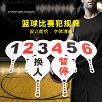 Basketball game replacement card suspension card 1-6 Professional foul number card durable plastic record table supplies