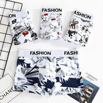 2-4 strips of pure cotton mens underwear Mens flat corner This year the big red mens underwear increases the four-corner autumn and winter