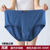High waist mens triangular underpants Summer ultra-thin Breathable Modell Shorts Loose big code middle-aged fattening fat people
