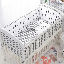 Crib bed fence anti-collision kit childrens splicing bed bed soft bag four-piece cotton summer bedding