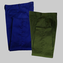 Old-fashioned 65-style nostalgic military clothing polyester card military green pants plus fat blue pants Red Travel Costume